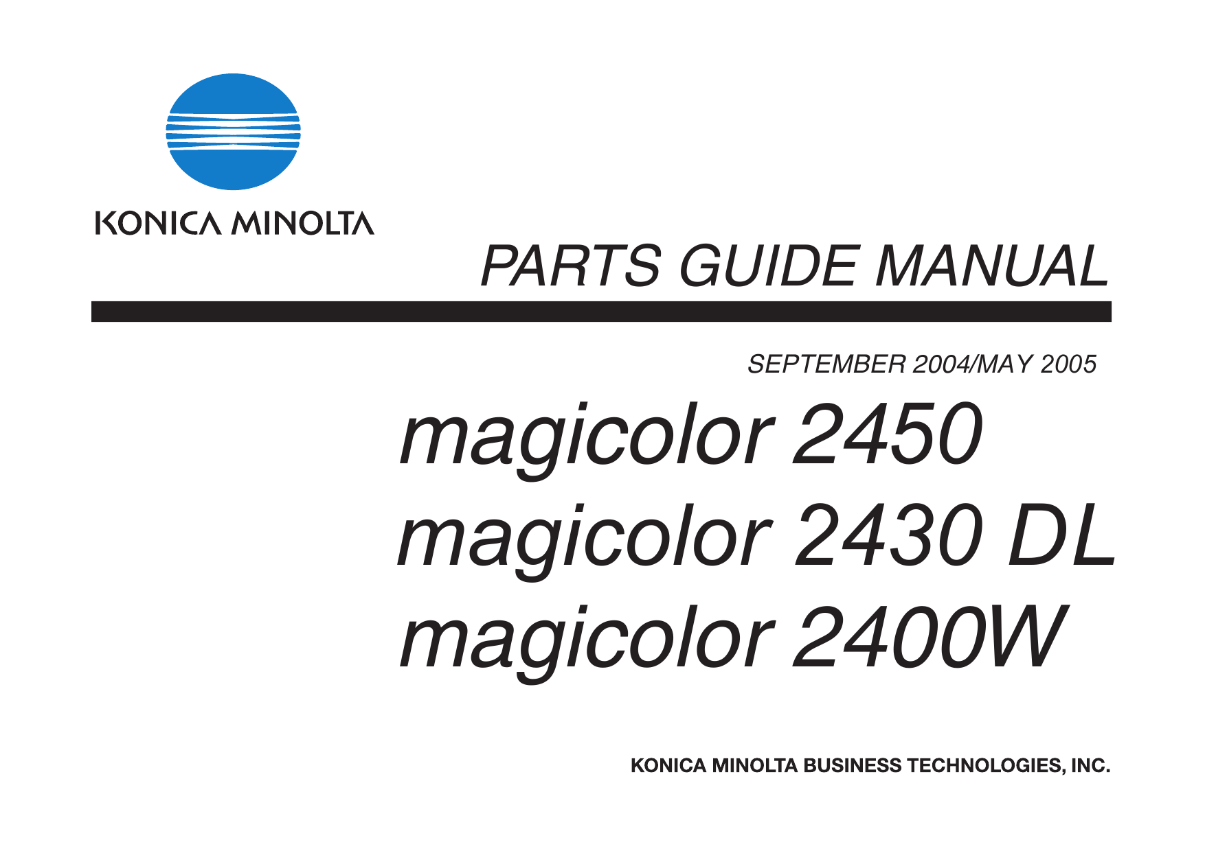 Konica-Minolta magicolor 2400W 2430DL 2450 Parts Manual-1